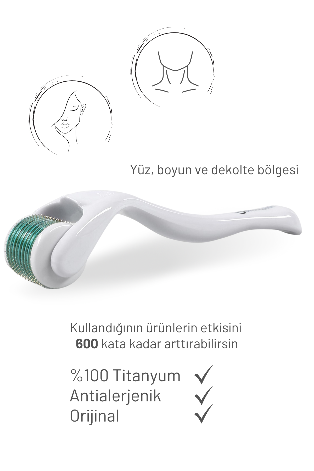 0,50mm 540 Iğneli Cilt ve Saç Dermaroller - %100 Titanyum